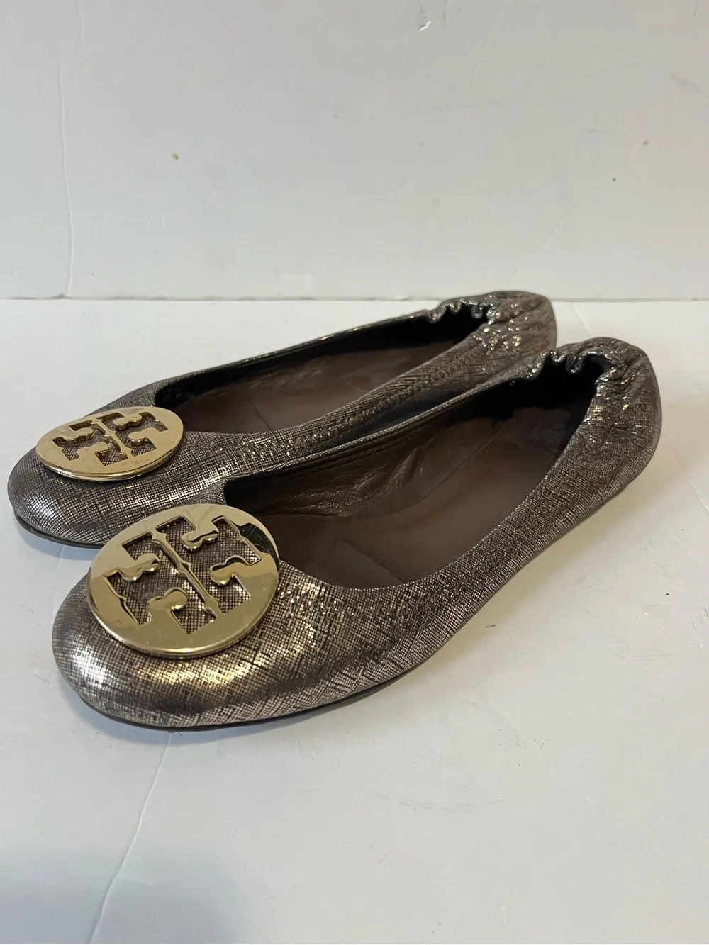 Tory Burch Minnie metallic bronze ballet flats size 9.5M